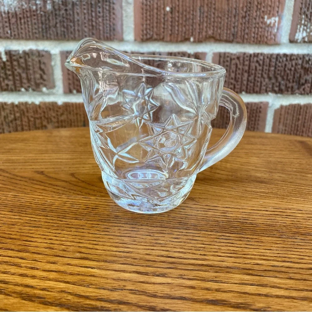 Anchor Hocking Windsor and Starburst Crystal Creamer